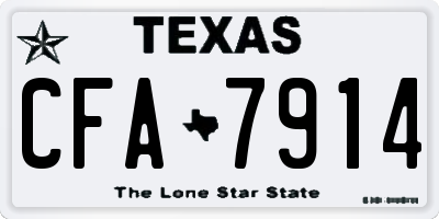 TX license plate CFA7914