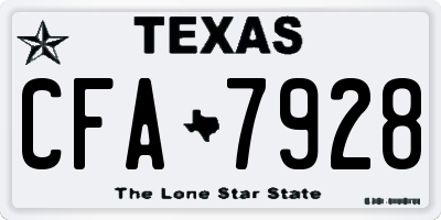 TX license plate CFA7928
