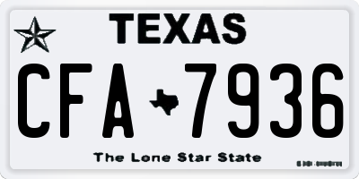 TX license plate CFA7936