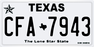 TX license plate CFA7943