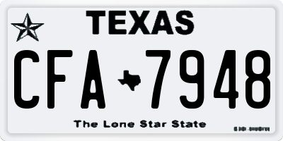 TX license plate CFA7948