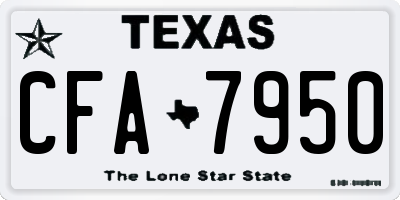TX license plate CFA7950