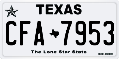 TX license plate CFA7953