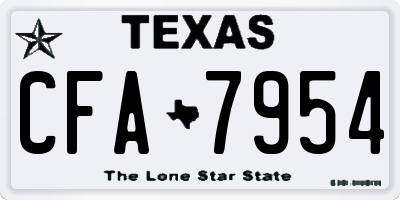 TX license plate CFA7954