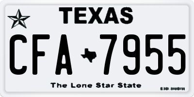 TX license plate CFA7955