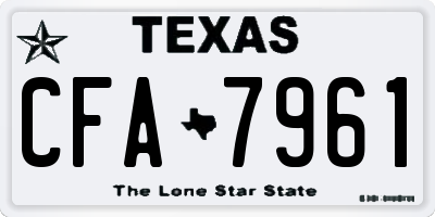 TX license plate CFA7961