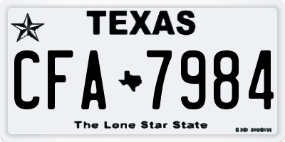 TX license plate CFA7984