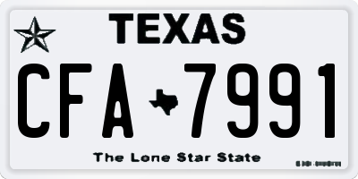 TX license plate CFA7991