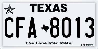 TX license plate CFA8013