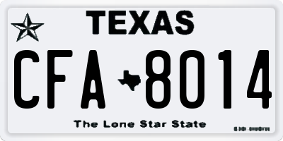 TX license plate CFA8014