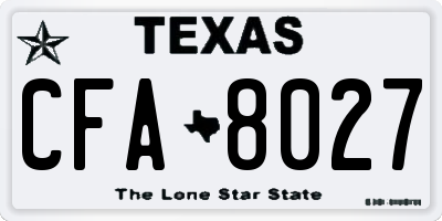 TX license plate CFA8027