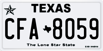 TX license plate CFA8059