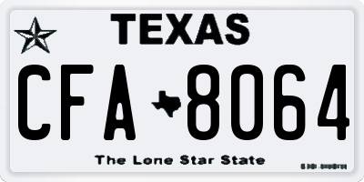 TX license plate CFA8064