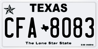 TX license plate CFA8083