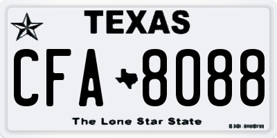 TX license plate CFA8088