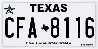 TX license plate CFA8116