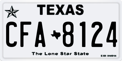 TX license plate CFA8124