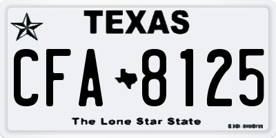 TX license plate CFA8125