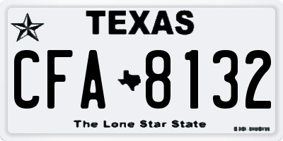 TX license plate CFA8132