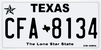 TX license plate CFA8134