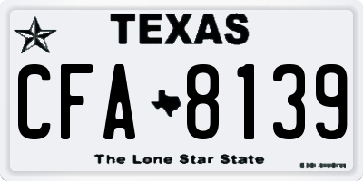 TX license plate CFA8139