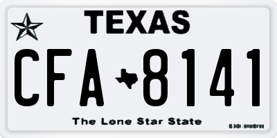 TX license plate CFA8141