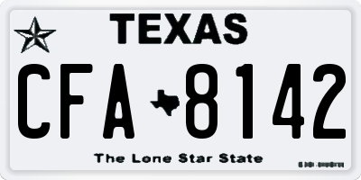 TX license plate CFA8142