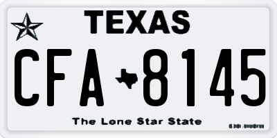 TX license plate CFA8145