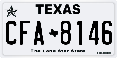 TX license plate CFA8146