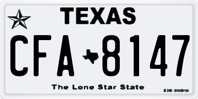 TX license plate CFA8147