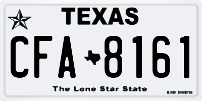 TX license plate CFA8161