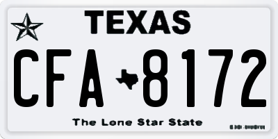 TX license plate CFA8172