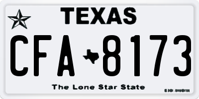 TX license plate CFA8173