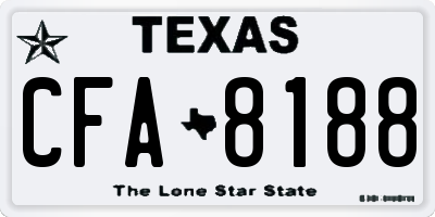 TX license plate CFA8188