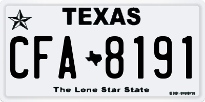 TX license plate CFA8191