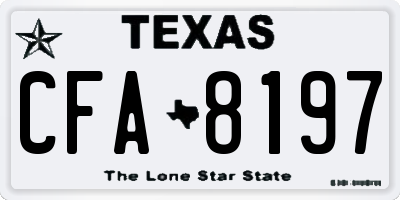 TX license plate CFA8197