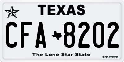 TX license plate CFA8202