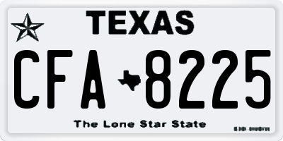 TX license plate CFA8225
