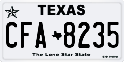 TX license plate CFA8235