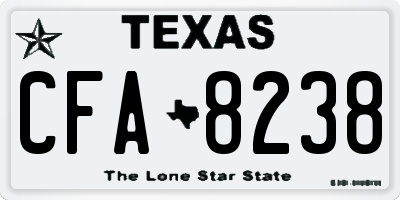 TX license plate CFA8238