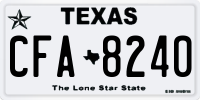 TX license plate CFA8240
