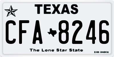 TX license plate CFA8246