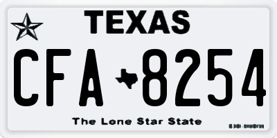 TX license plate CFA8254