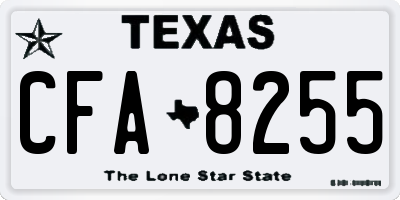 TX license plate CFA8255