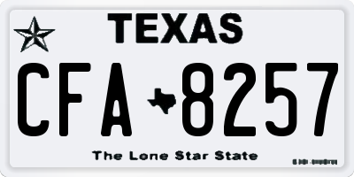TX license plate CFA8257