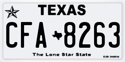 TX license plate CFA8263