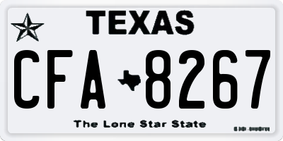 TX license plate CFA8267