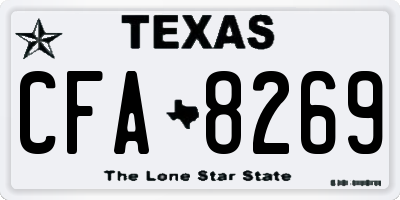 TX license plate CFA8269