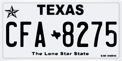 TX license plate CFA8275