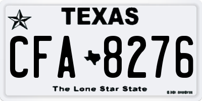 TX license plate CFA8276